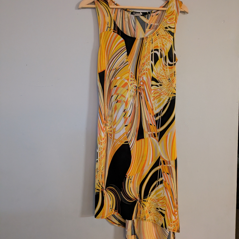 Star Vixen High Low Dress in Orange and Black